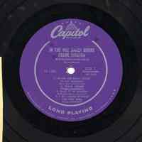 Record album, Frank Sinatra: "In The Wee Small Hours." Capitol Records. 33 rpm.10" LP. Mono. No.H 1-581