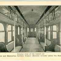          Digital image of Hudson & Manhattan R.R. postcard titled: Interior of the tunnel car, 1908. picture number 1
   