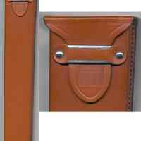          sheath (case); detail of flap with blind embossed logo; patent 2,000,337
   
