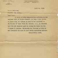          Letter 2: April 16, 1919
   