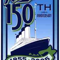 Digital image of artwork "Hoboken 150th Anniversary" with ocean liner motif; commissioned by the City of Hoboken, 2005.