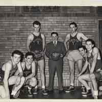 B+W photo of Hoboken YMCA basketball team, Hoboken, 1950.