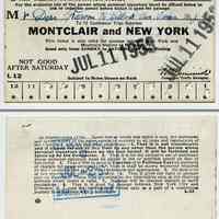 Ticket: Lackawanna R.R. Weekly 12-trip Weekly Commutation; Montclair & New York; July 1953.