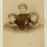 Cabinet photo of a woman & two children, Hoboken, n.d., ca. 1892-1899.