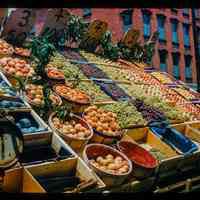 Color slide of a fruit stand.