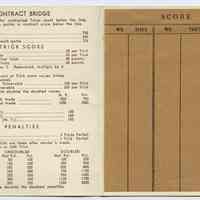          inside with contract bridge scoring rules & score sheet
   