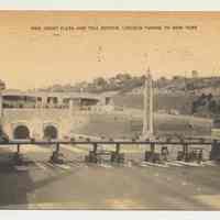 Postcard: New Jersey Plaza & Toll Booths, Lincoln Tunnel to New York. Postmarked Nov. 25, 1946.