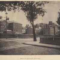 Reference image of printed photo image, rear of institute buildings, from library catalog, 2003.113.0001, image no. 5, Hoboken, ca. 1889.