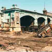          Digital image of color photo of of the abandoned Hudson River ferry slips of the Hoboken Terminal, Hoboken, Sept., 1999. picture number 1
   