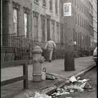 B+W photo of an unidentifed block in the first ward, possibly Clinton St., Hoboken, no date, ca. 1970-1975.