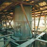 Digital image of color photo of the interior of the former Hudson & Manhattan Rail Road powerhouse, Jersey City, March, 2000.