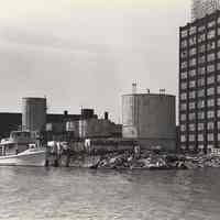 Digital image of B+W photo of the Hoboken waterfront, Hoboken, circa 1987.