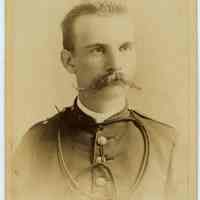 Cabinet photo of man in military uniform, no date, circa 1885-1890.