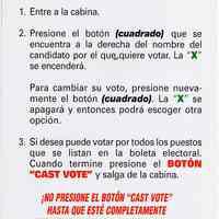          4 sign: 3 Pasos Sencillos Para Votar (Spanish language version of no. 3)
   