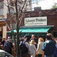 Digital copy of color photo of tour members outside Sobsey