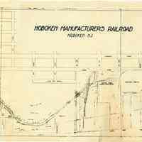 Map of the Hoboken Manufacturers Railroad, ca. 1950, as contained in a real estate offering for Pier 16, Hoboken, N.J., 1951.