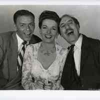 B+W photo of Frank Sinatra, Jane Russell & Groucho Marx for film "Double Dynamite", n.p. (Hollywood), n.d., ca. 1948-1949; probably issued 1951.