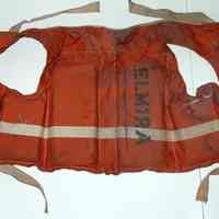 Life preserver from ferry boat "Elmira"; last run 11/22/1967.