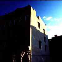 Color slide of building under renovation on or near Newark and Garden Sts., Hoboken, ca. 1984.