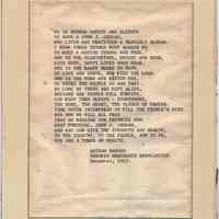 Document: Typed rhyming tribute to John J. Grogan by Nathan Marcus, Hoboken Merchants Association, December 1963.