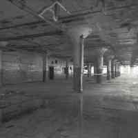 Digital image of B+W photo of former Maxwell House Coffee plant interior, Manufacturing Building, 5th floor, Hoboken, 2003.