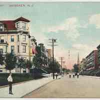 Postcard: Hudson Street, Hoboken, N.J. Postmarked Aug. 21, 1909.