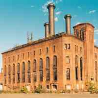          Digital image of color photo of the exterior of the former Hudson & Manhattan Rail Road powerhouse, Jersey City, Oct. 1998. picture number 1
   