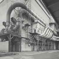 Digital image of B+W photo of former Maxwell House Coffee plant exterior, Silo Building, Hoboken, 2003.