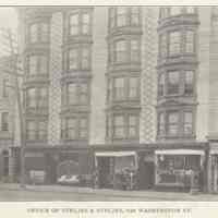 Printed B+W photograph of Steljes & Steljes (real estate & insurance), 1122 Washington Street, Hoboken, no date, ca. 1906-1908.
