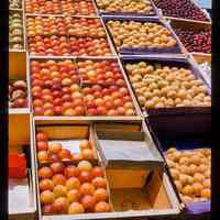 Color slide of a fruit stand.