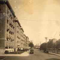 Sepia-tone photo looking north on Hudson Street from the 900 block, Hoboken, no date, ca. mid-1920