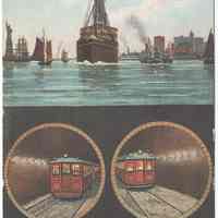 Postcard: Hudson River Tunnel, Hoboken, N.J. Postmarked Nov. 13, 1918 (2 cent postage).