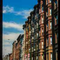 Color slide of eye-level view of row houses on Washington between 8th & 9th looking NE