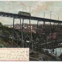 Postcard: 2209 - Elevated Road to Jersey City Heights, N.J. Postmarked Jersey City, June 1908.