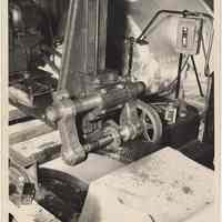 B+W photo of S.S. President Coolidge (2) engine room, Bethlehem Steel Shipyard, Hoboken, Dec. 24, 1957.