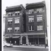 B&W photo of mixed-use apartment building at 501-503 Central Avenue, Newark.
