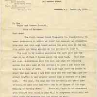 Typed letter from W.F. Whittemore to City of Hoboken, March 14, 1906 re NGL signage.