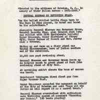 Digital images of Digital images of two-page typed carbon document: Dedication of Monument in Hudson Square Park. Evening News, May 31, 1888.