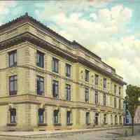 Postcard: Library, Jersey City, NJ