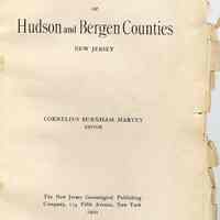 Genealogical History of Hudson and Bergen Counties, New Jersey.