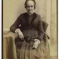 Cabinet photo of Great-Grandmother Lancy posed in photographer