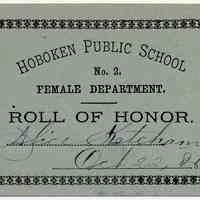          Reward of Merit 3: Alice Ketcham, Oct. 22, 1886
   