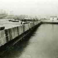 Digital image of black-and-white photo of the interior of the Pier 16 shed, Hoboken Dock Company, Hoboken, no date, ca. 1945-51.