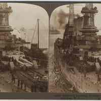 Stereoview: 14189 - Battleship Louisiana bringing Soldiers Home from France, Hoboken. No. 36. N.d., ca. 1919-1920.