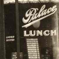          detail right: Palace Restaurant window with Special Today menu board
   