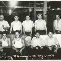 B+W photo of R. Neumann & Co. tacking department, Hoboken, August 7, 1939.