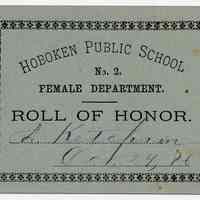          Reward of Merit 4: Alice Ketcham, Oct. 29, 1886
   