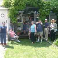 Digital color image of the gardens and people on the Secret Gardens Tour, Hoboken Historical Museum, Hoboken, June 9, 2002.