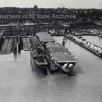 Digital image of aerial B+W photo of Todd Shipyards facilities, Hoboken, no date, circa late 1950