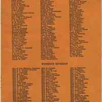          inside back cover: Committee, Men's Division, Women's Division
   